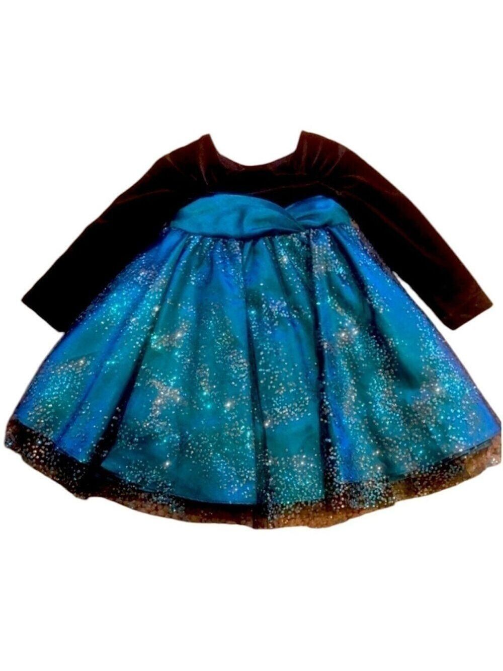 JONA MICHELLE Blue & Black Long Sleeve Fancy Dress 2T